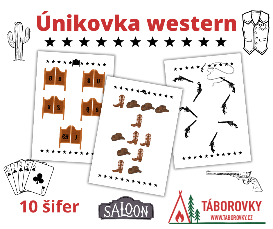 Westernovská únikovka - bojovka plná šifer s tématem divoký západ